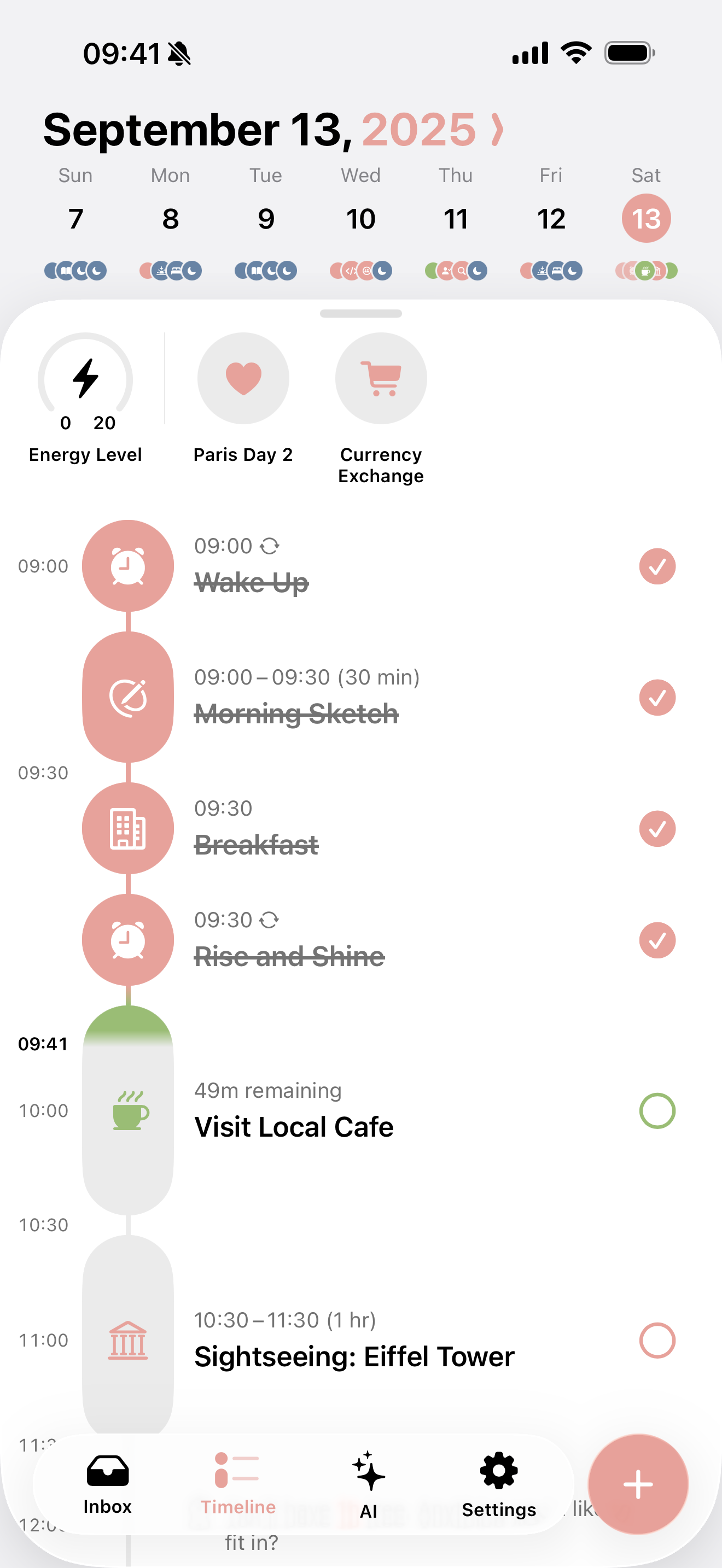 L’app Structured — écran Energy Monitor sur iPhone